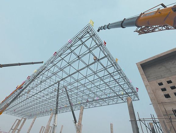 信源集团干煤棚网架屋面工程全部竣工